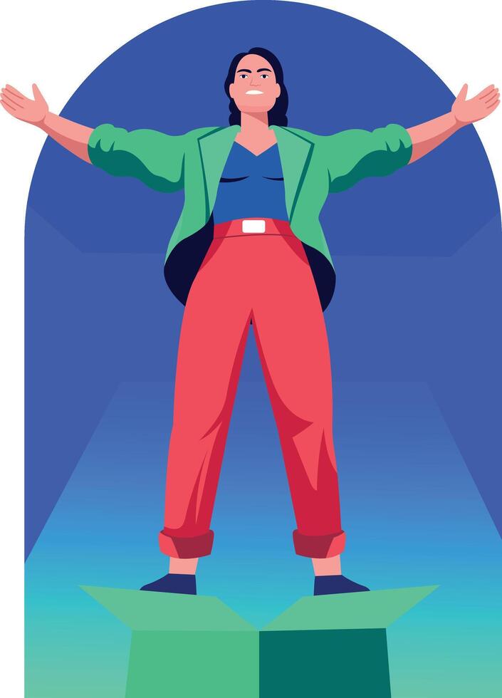 A flat style illustration showing freedom vector