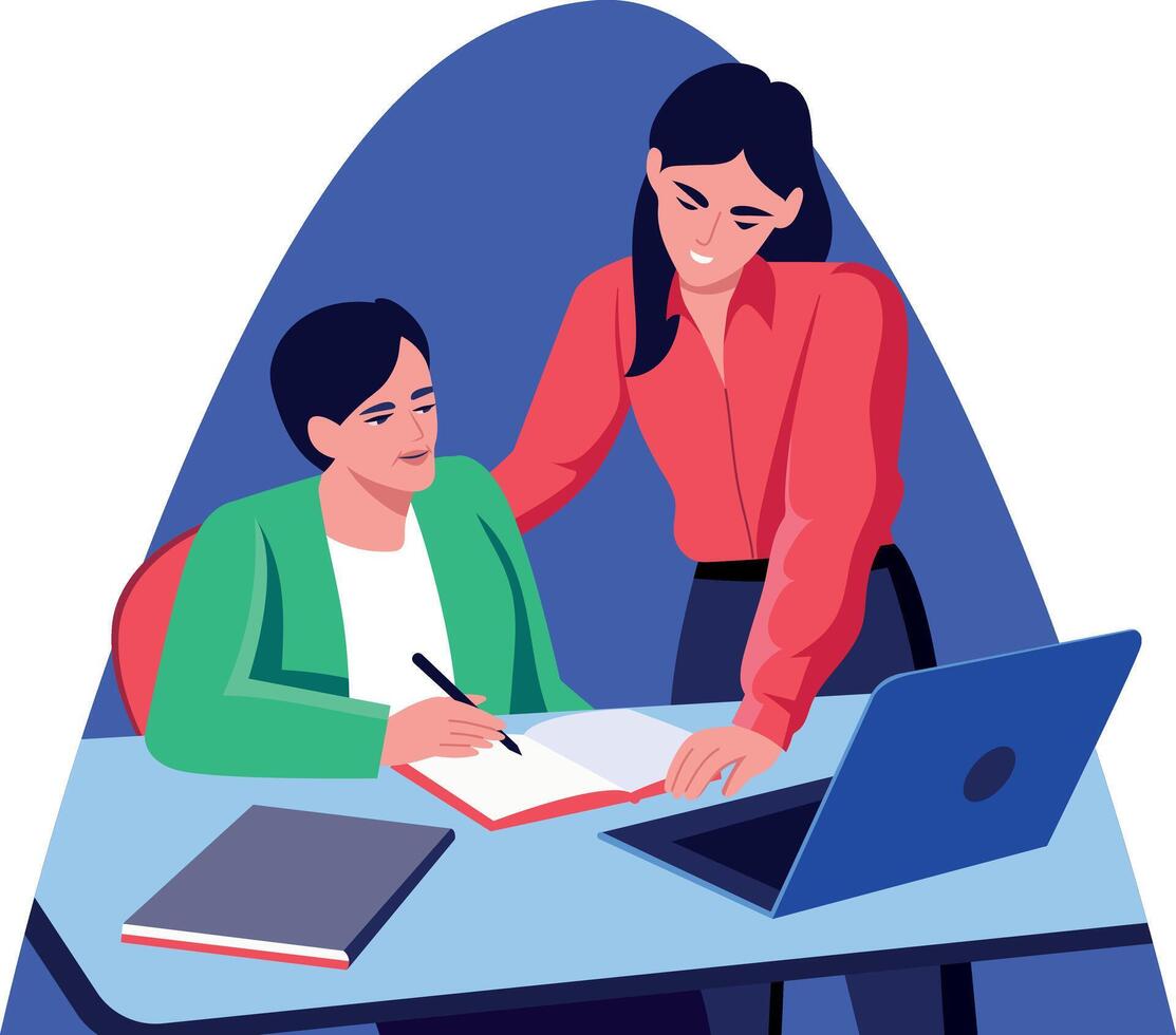 A flat style illustration of a mentorship vector