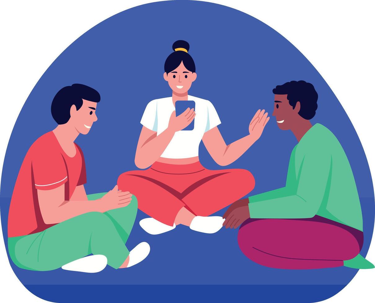 Friends conversation illustration in a flat style vector