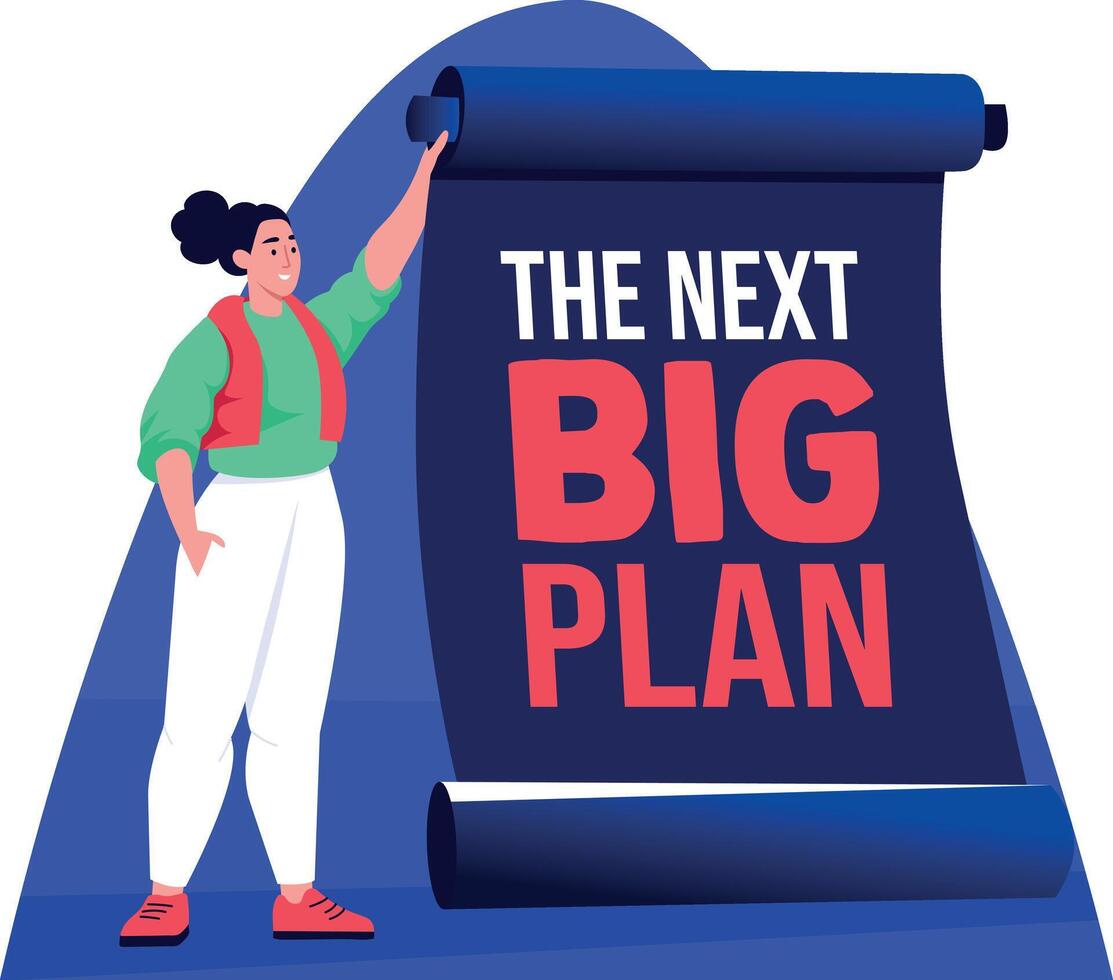 A flat style illustration depicting leaders big plan vector