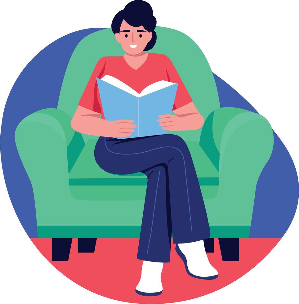 A flat style illustration of a self learner vector