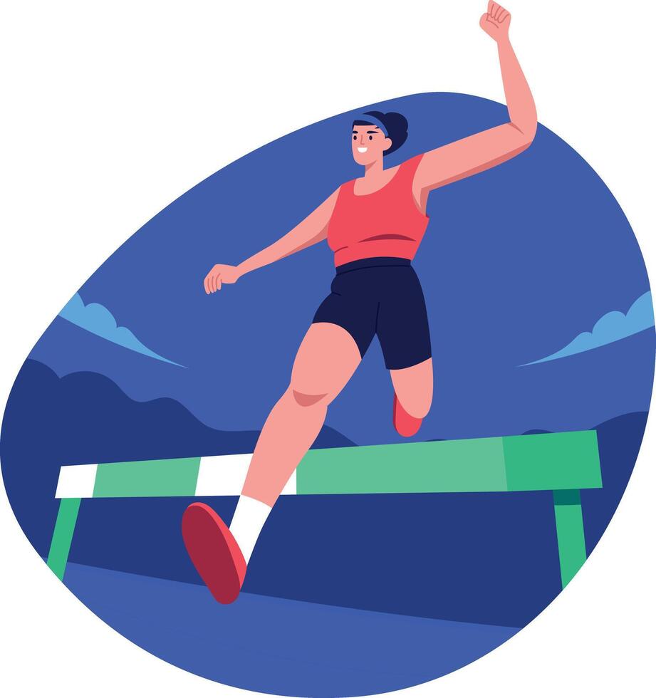 A flat style illustration showing overcoming challenges vector
