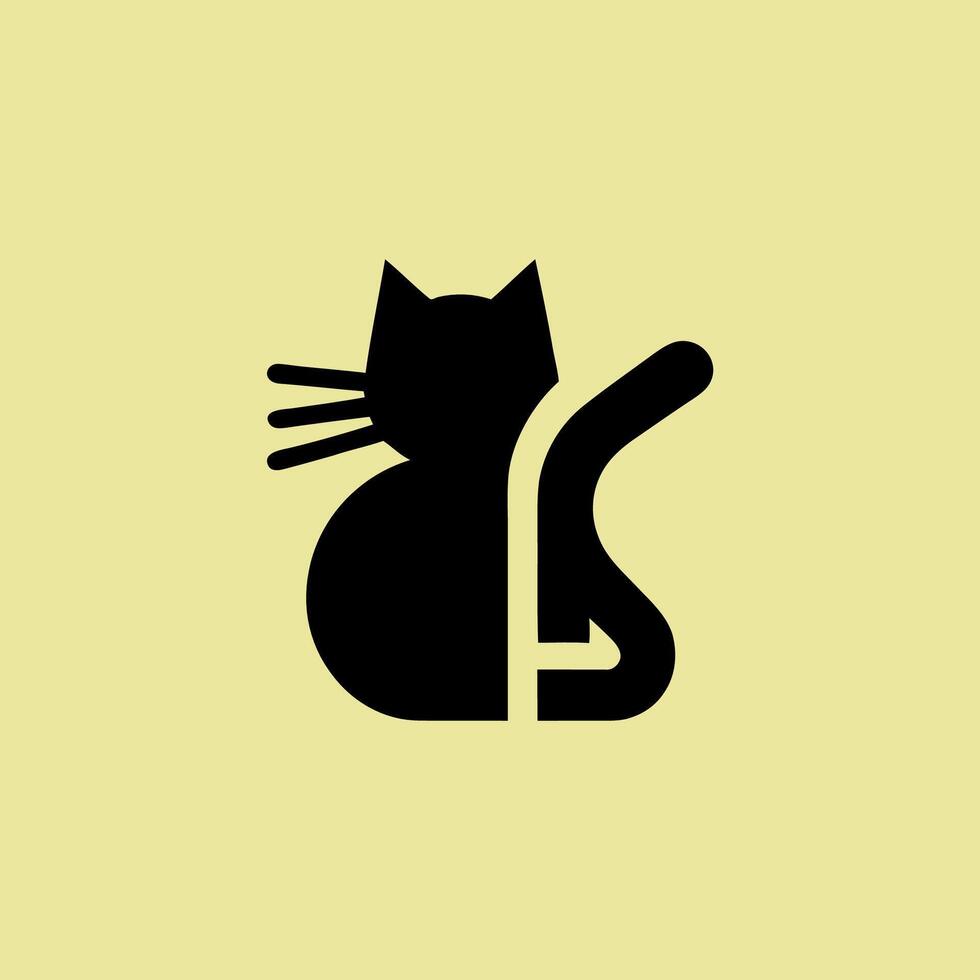 Cute Minimalist Cat Silhouette vector