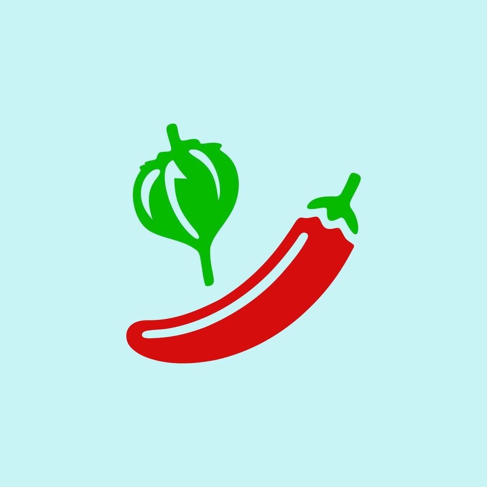 Spicy and Fresh, Chili and Basil Design vector