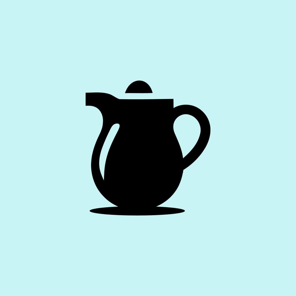Elegant Teapot Silhouette Icon vector