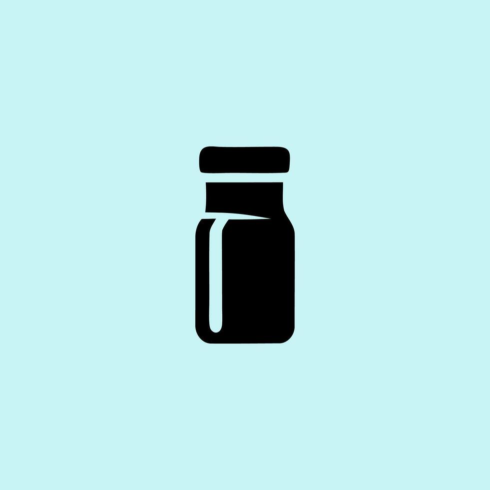 Minimalist Jar Silhouette Icon vector