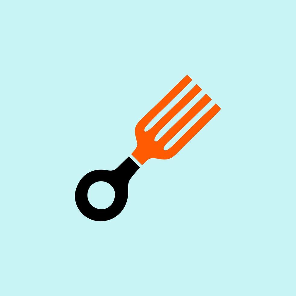 Minimalist Kitchen Fork Icon vector