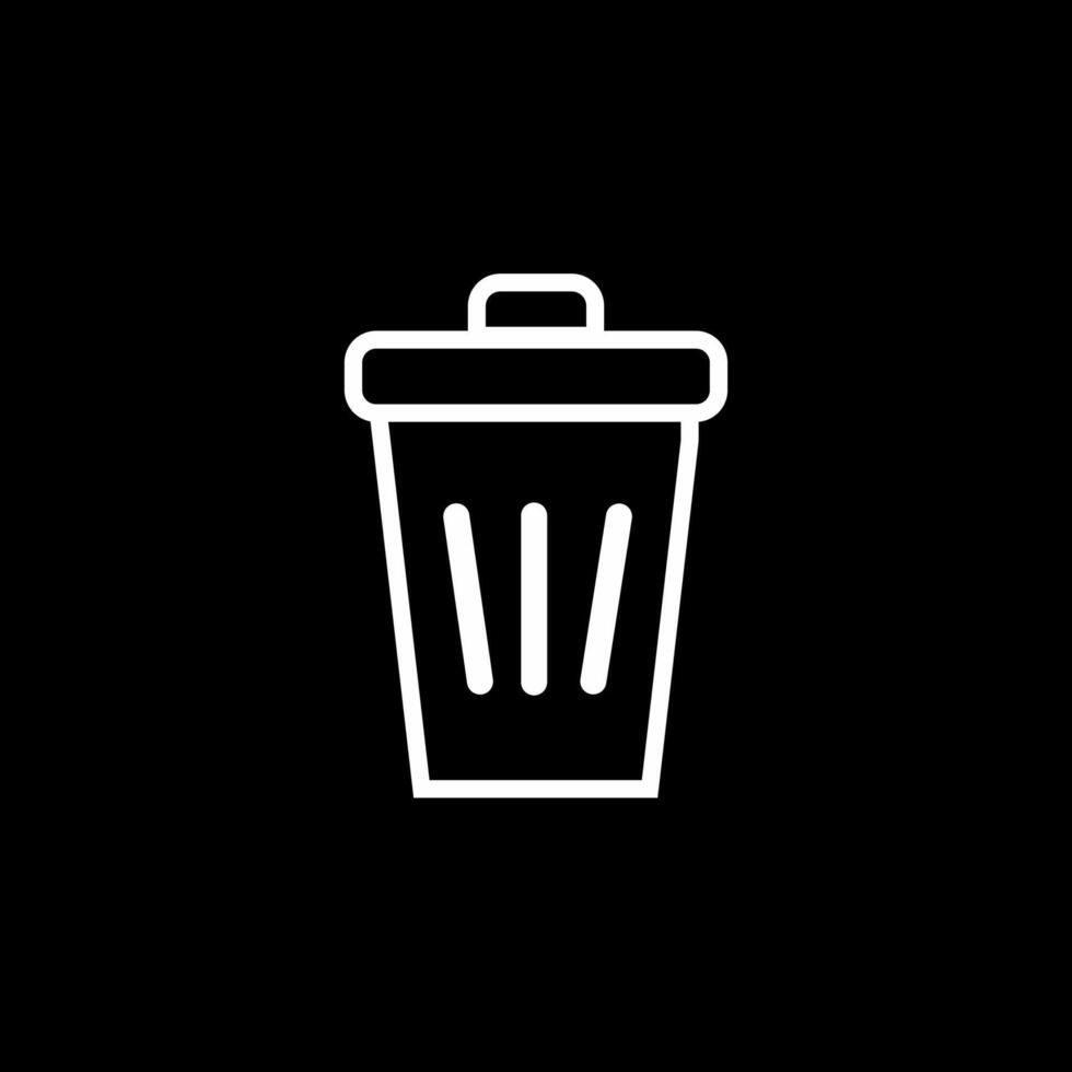 Minimalist Trash Bin Icon. Clean and Simple vector