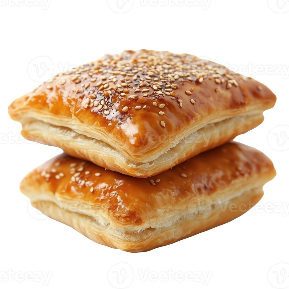 Delicious isolated Kazakh sweet pastry with golden crust and sesame seeds png