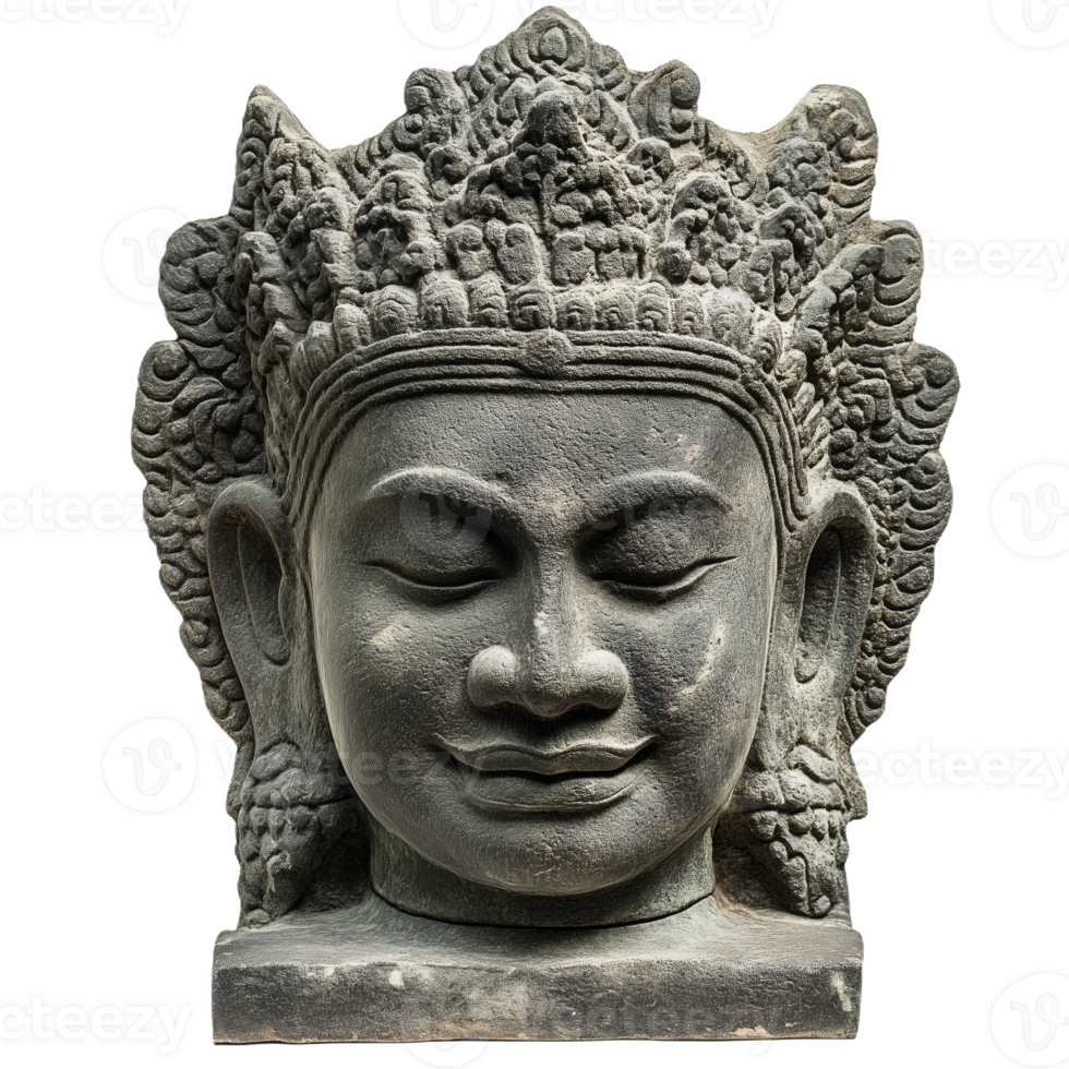 Cambodian num ansom statue showcasing intricate craftsmanship and cultural significance png