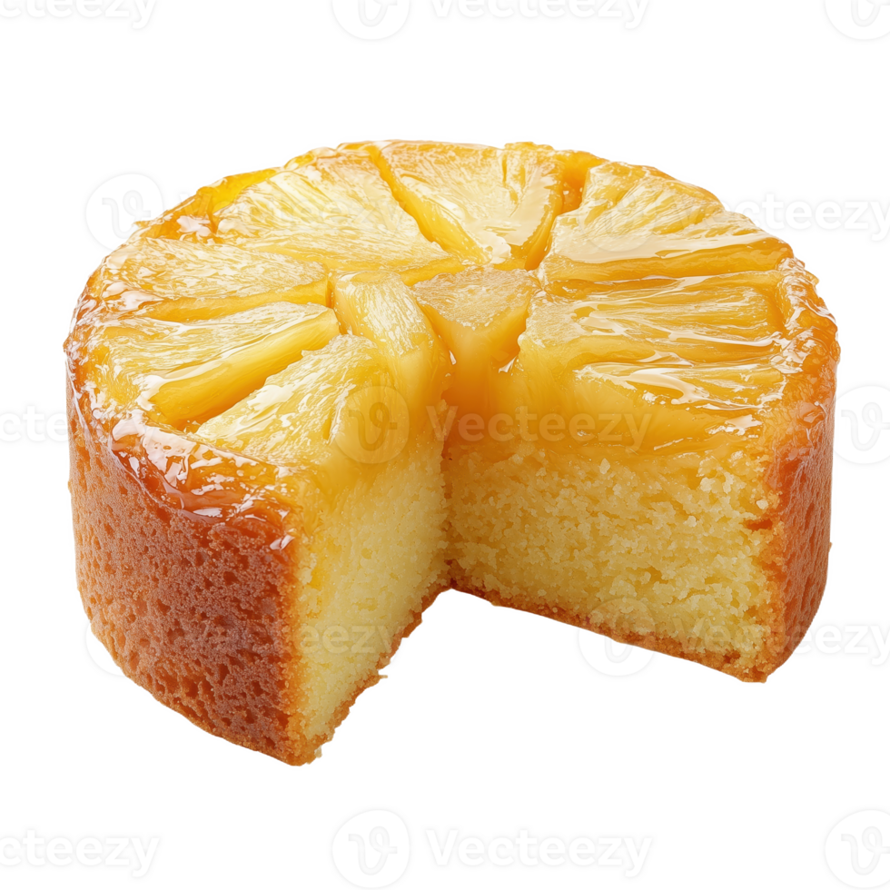 Isolated Taiwanese pineapple cake with a slice removed showing moist texture and flavor png