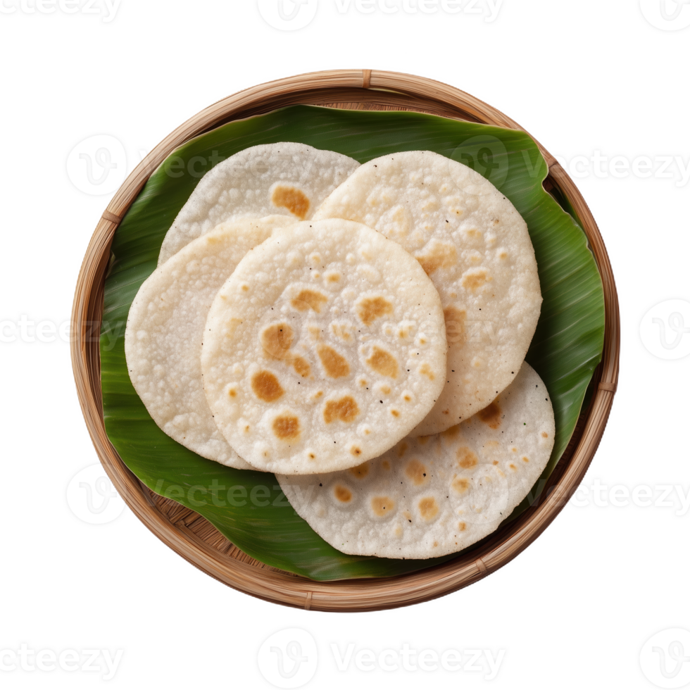 Isolated Sri Lankan wattalappam served on a green banana leaf in traditional wooden dish png