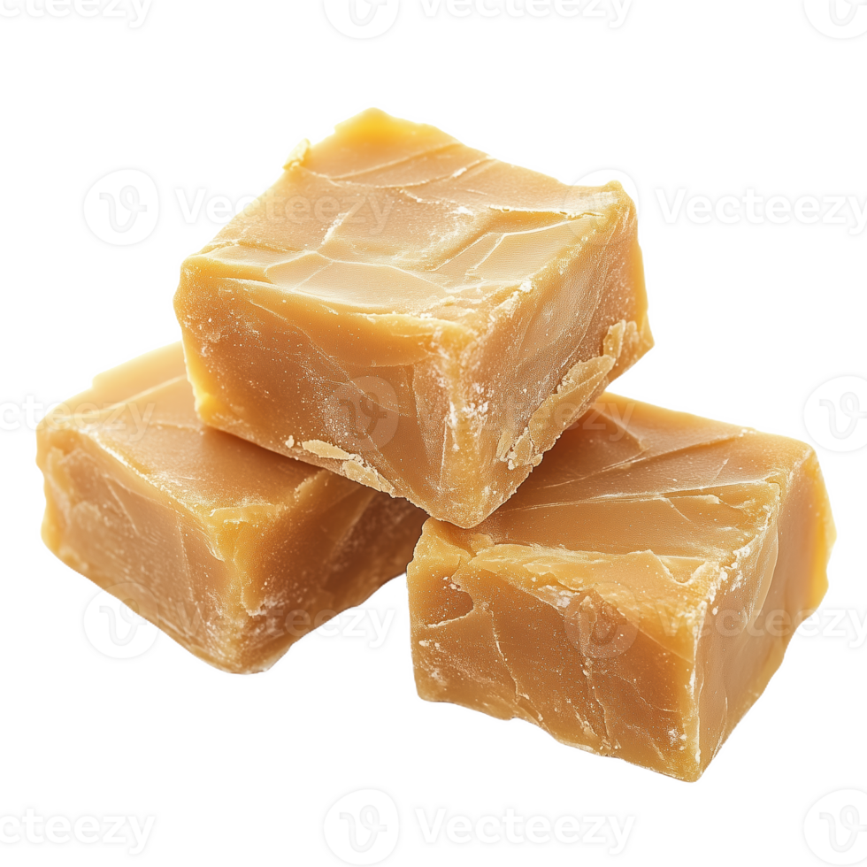 Scottish tablet candy stacked on a clean surface with focus on texture and color png