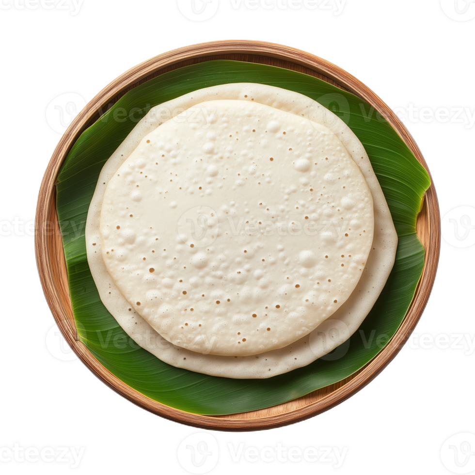 Delicious Sri Lankan wattalappam served on a banana leaf platter in a home kitchen setting png
