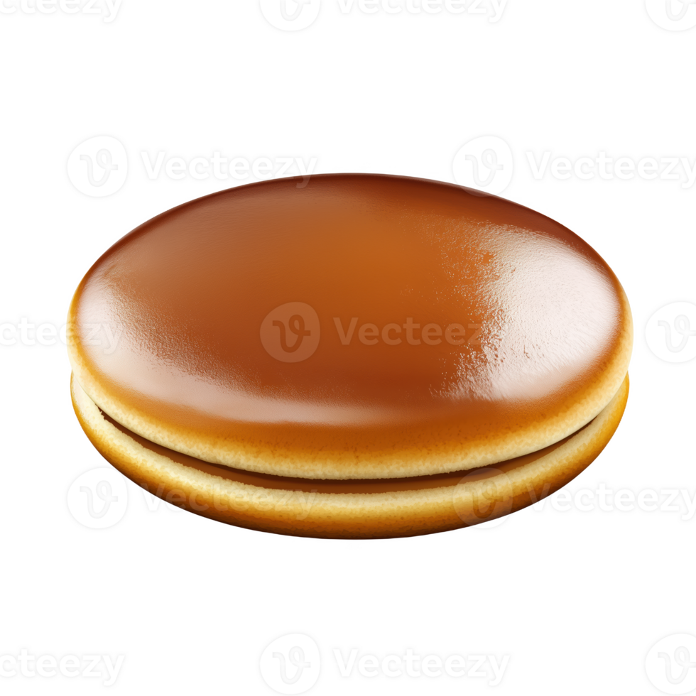 Realistic depiction of Japanese dorayaki showcasing its soft texture and glossy surface png