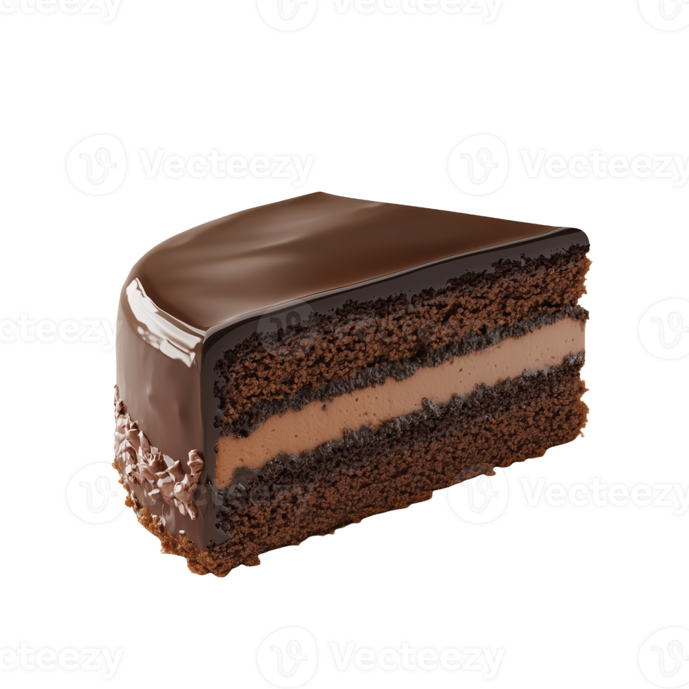 Delicious realistic chocolate cake served on a plate ready for enjoyment at a cafe png