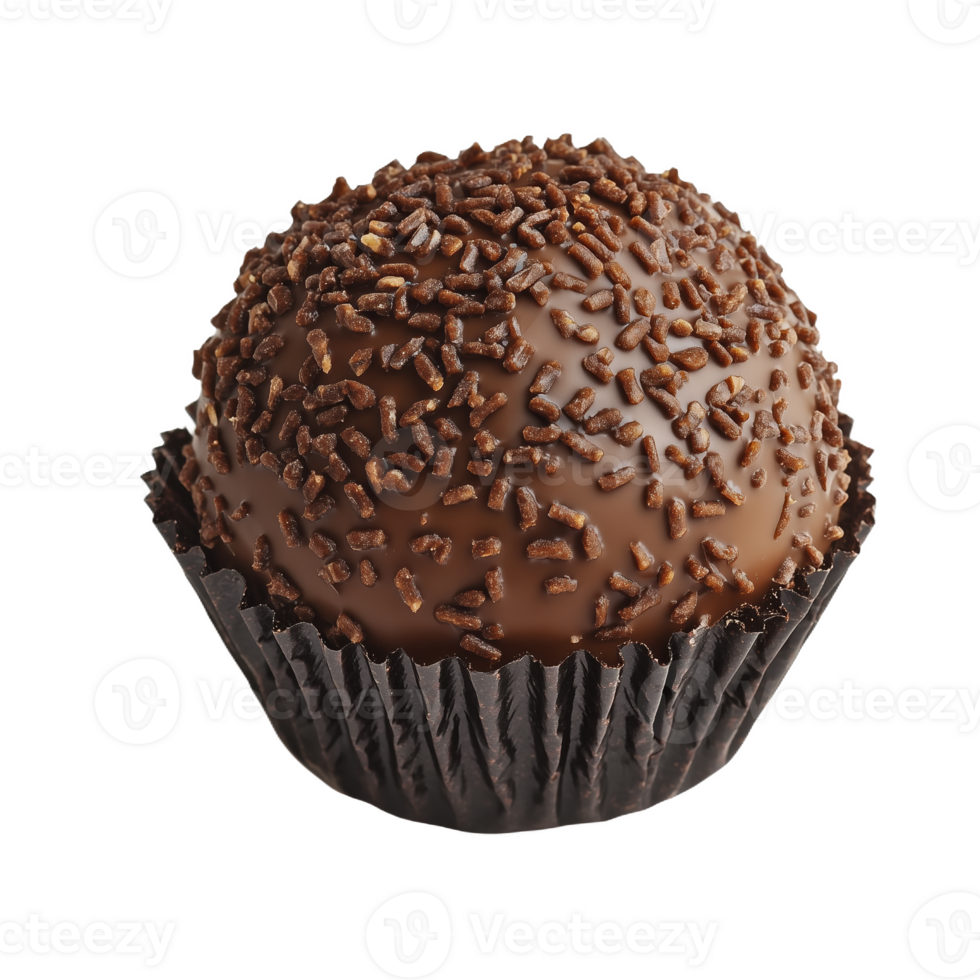 Delicious detailed Brazilian chocolate truffle with sprinkles png