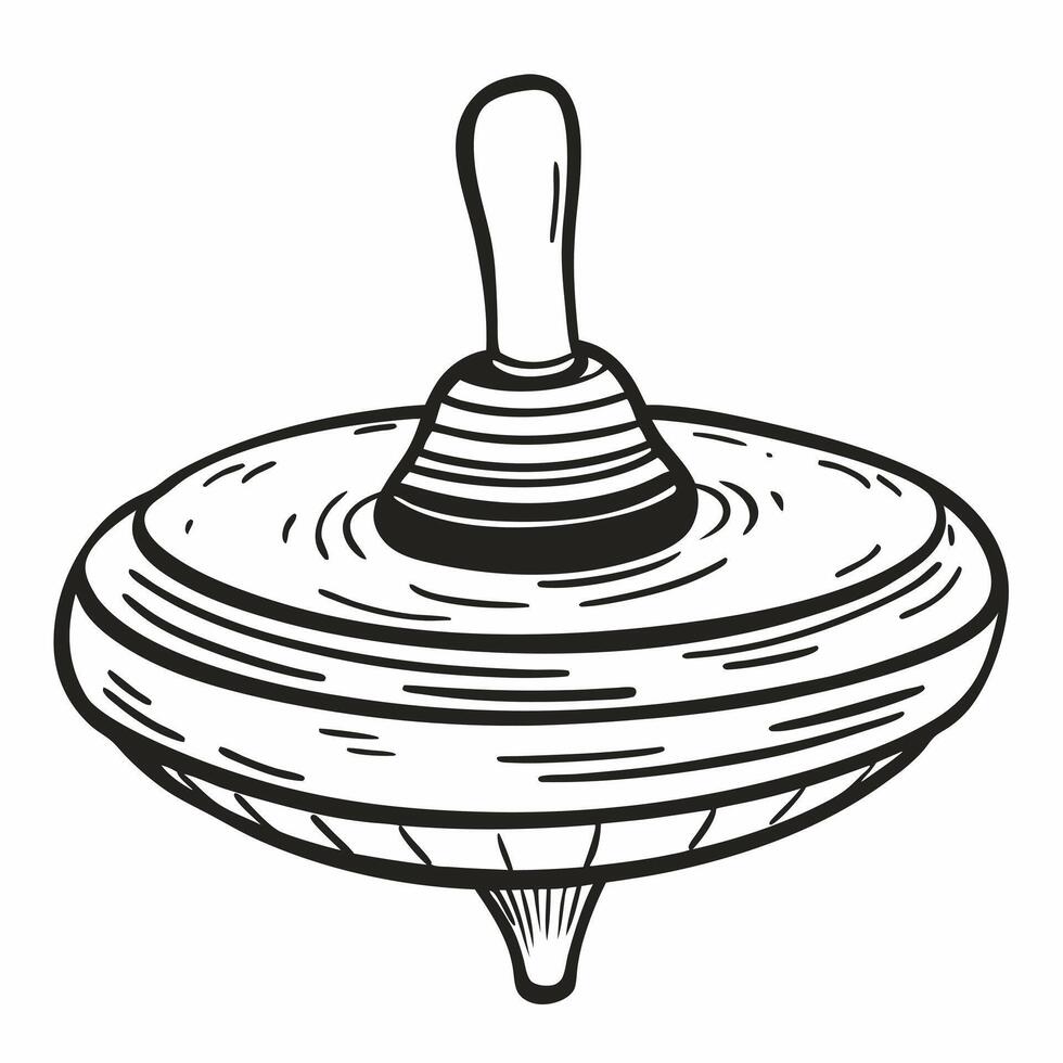 Hand Drawn Vintage Spinning Top Illustration for Toy Design and Retro Artwork vector