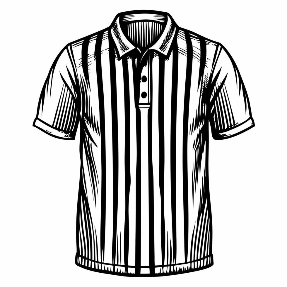 Black and White Striped Polo Shirt Illustration Trendy Design vector
