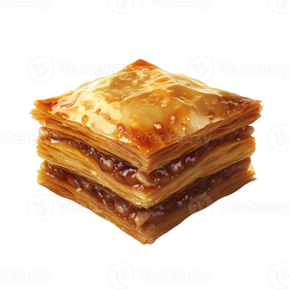 Delightful Turkish baklava with layers of sweetness and nuts ready to enjoy png