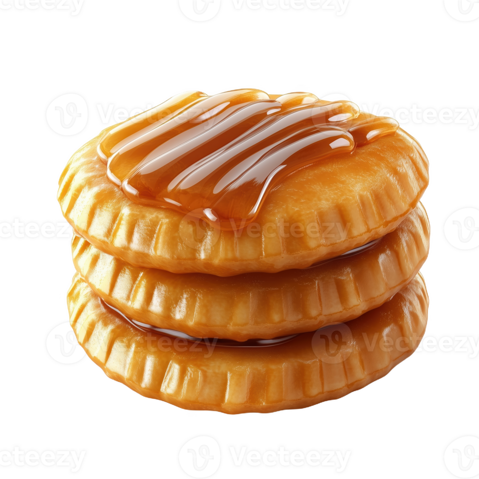 Delicious isolated Turkmen honey cookie stacked in a tempting arrangement png