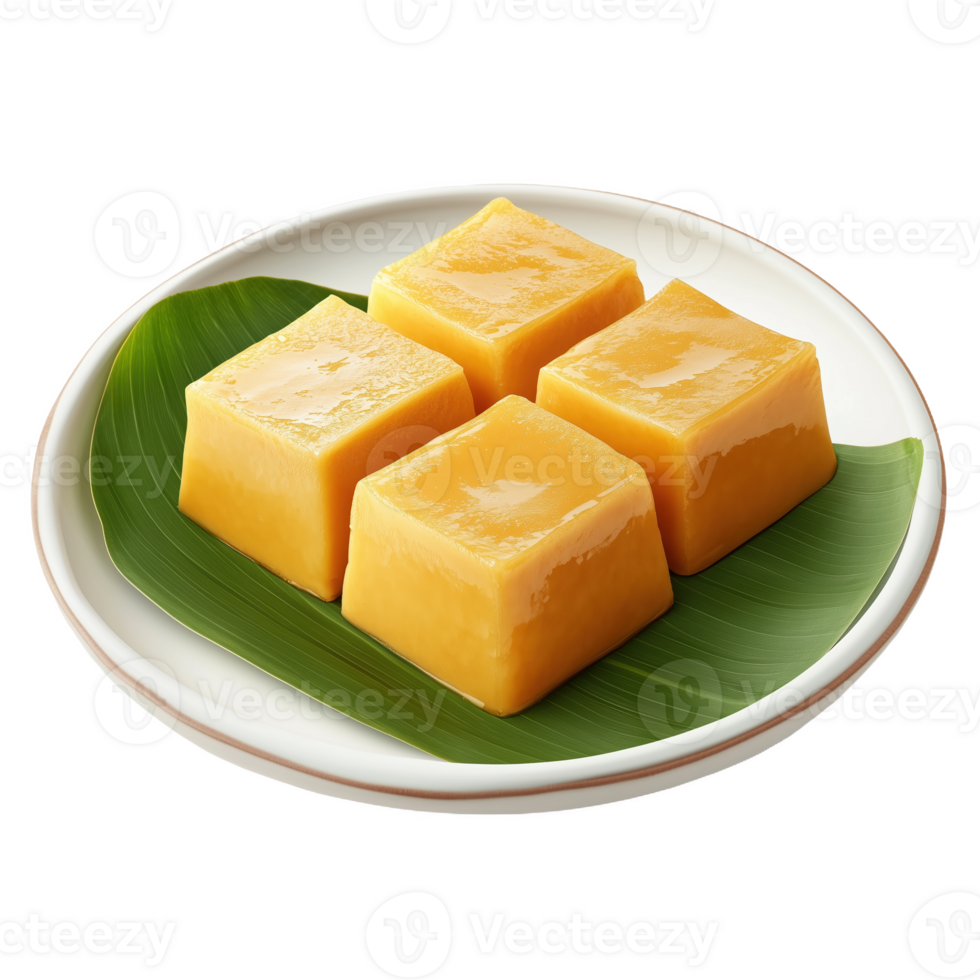 Delicious che ba served on a leaf in a traditional Vietnamese setting png
