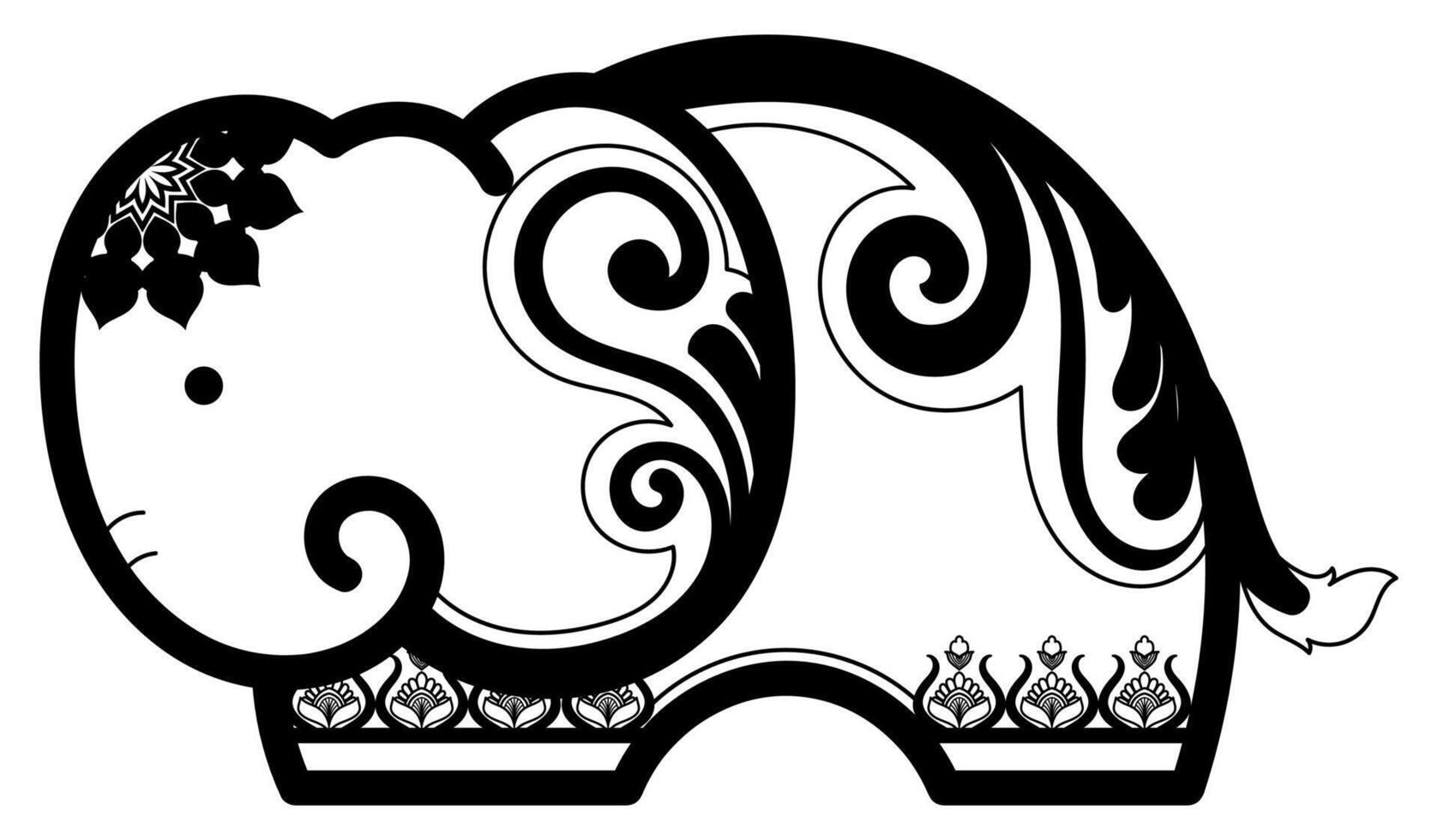 Mandala Elephant Abstract Lines for Fabric Patterns vector
