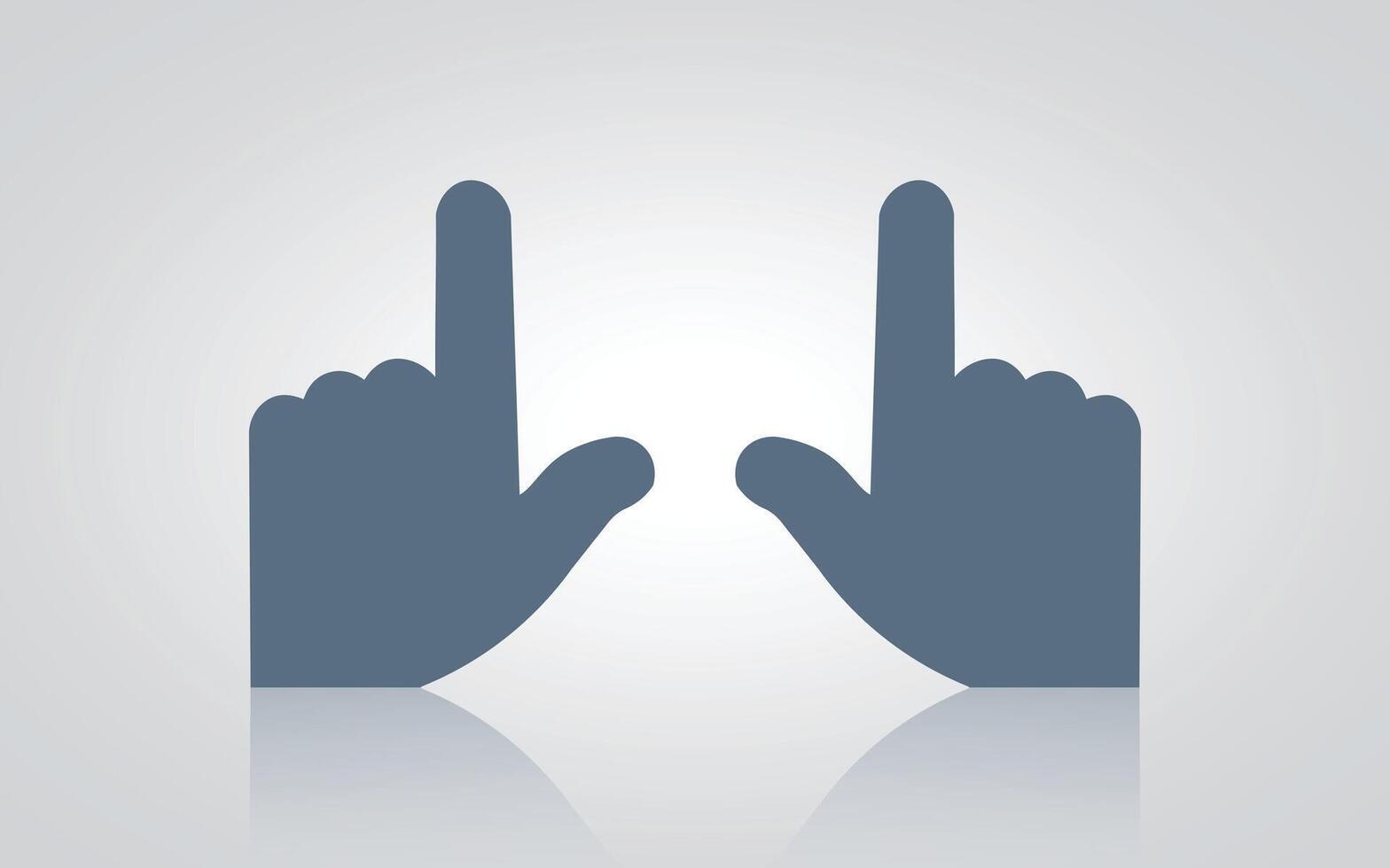 Photo shot hand gesture symbol, Hand gesture icons, with a silver background vector