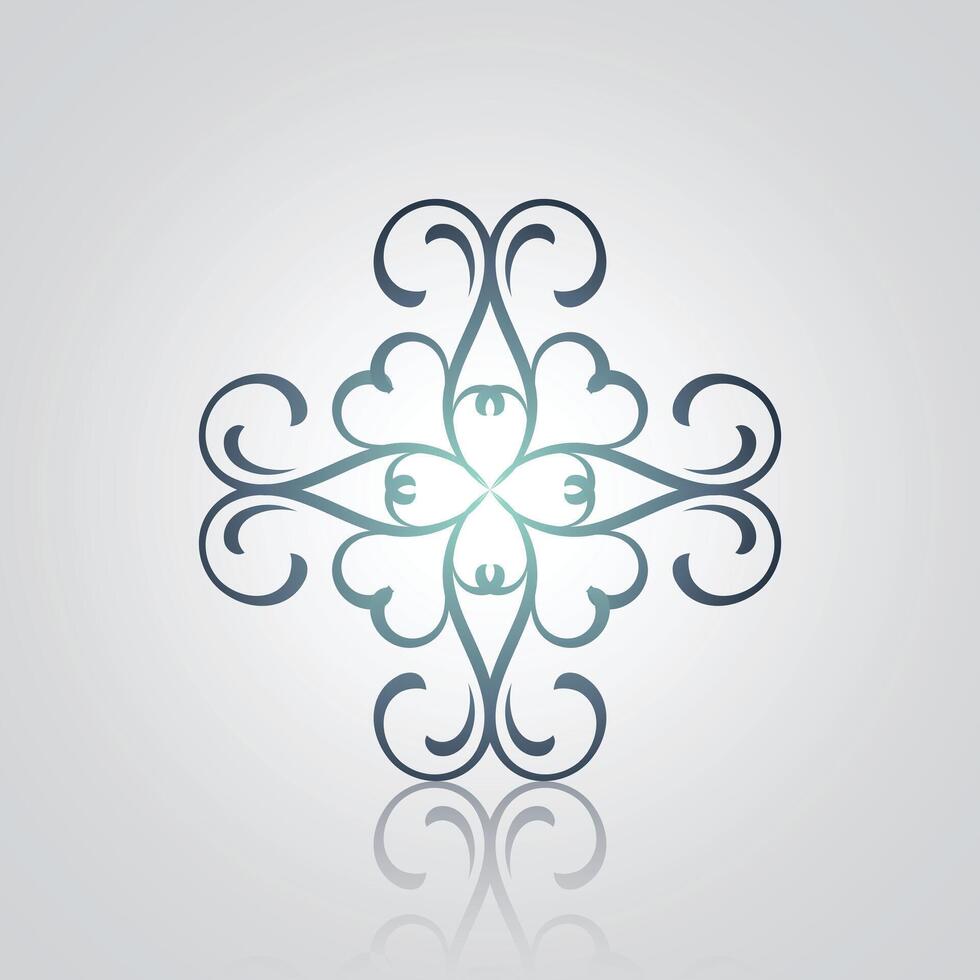 Floral vintage ornament baroque floral border design of patterns with a silver abstract background vector