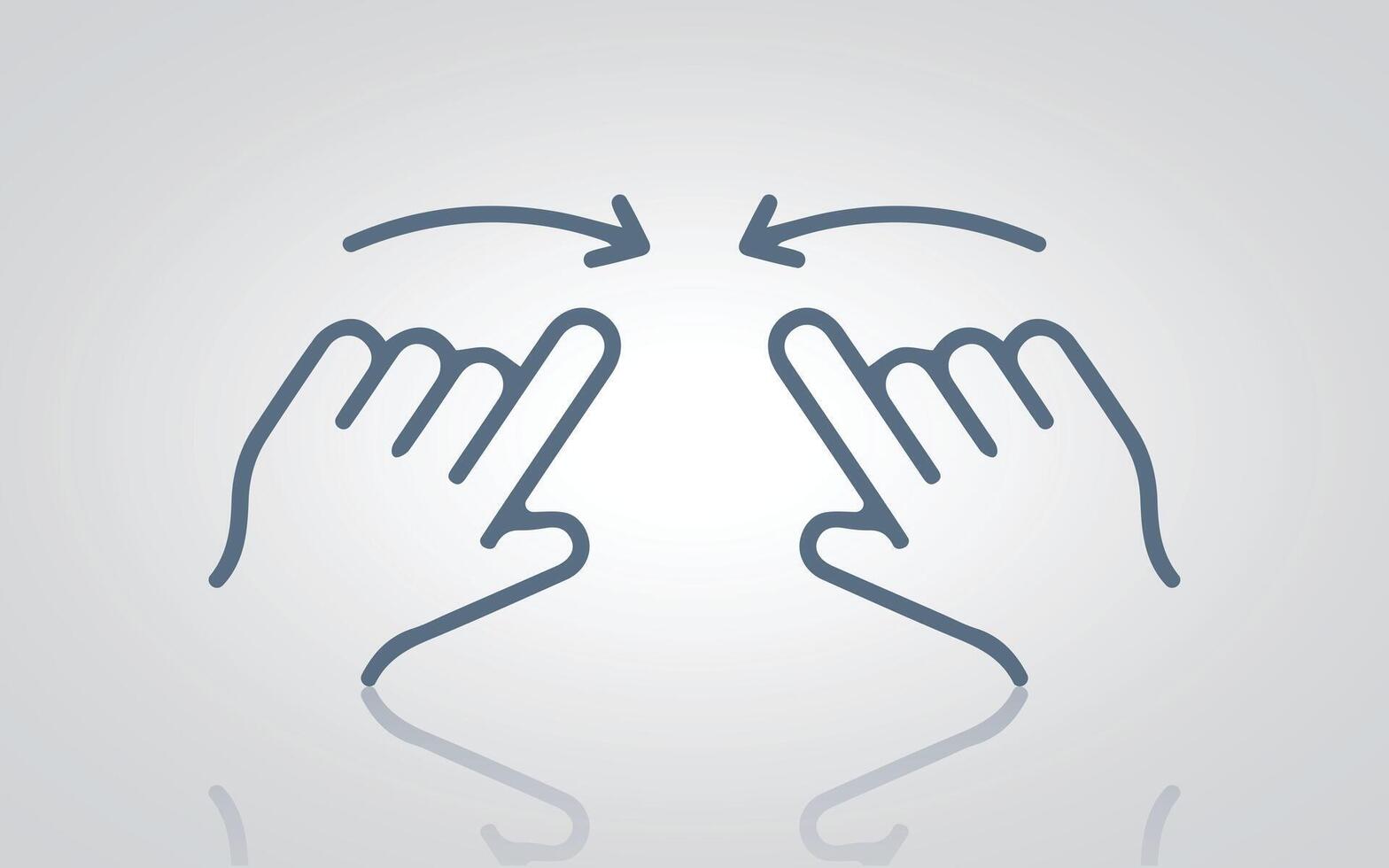 Zoom hand signs, Hand gesture icons with shadow with a silver abstract background vector