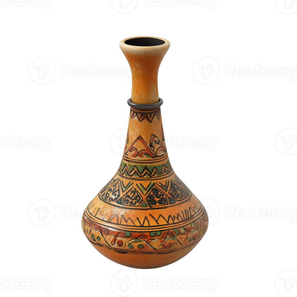 Isolated Tunisian zlabia with traditional patterns in warm hues and unique shape png