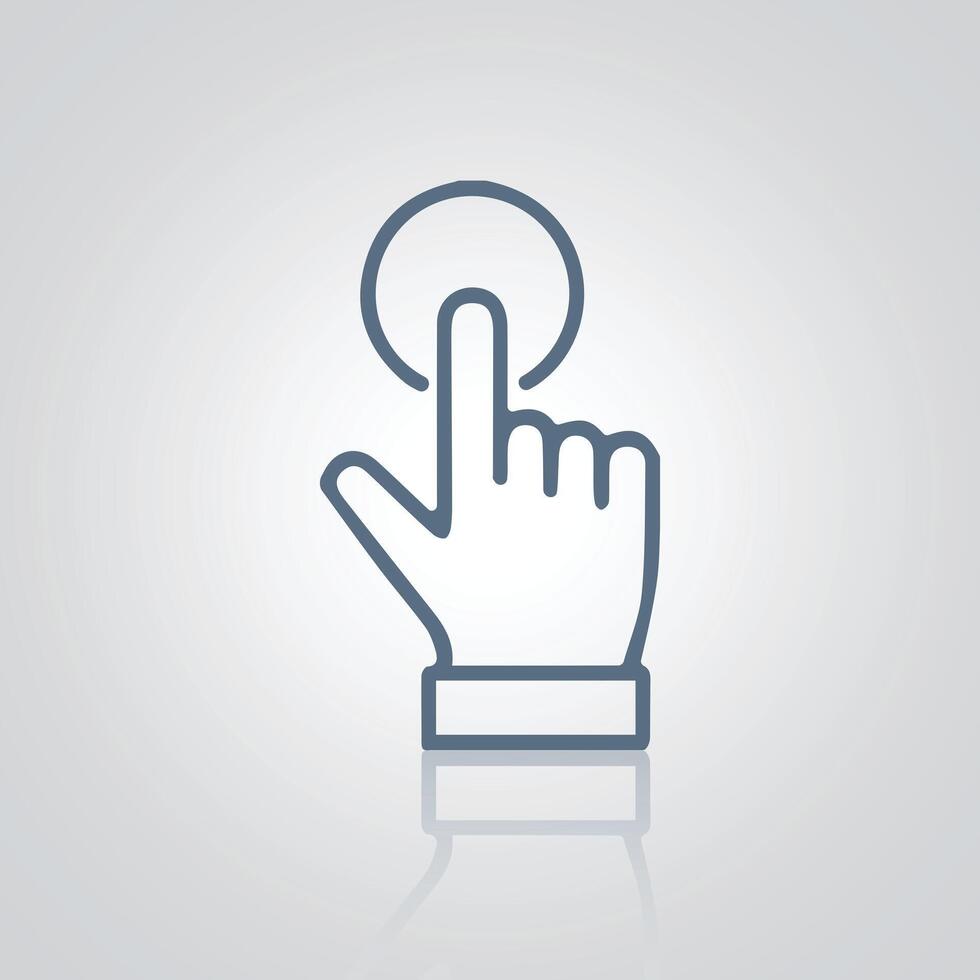 Hand Click Icon, gesture hand signs, Hand gesture icons with a silver abstract background vector