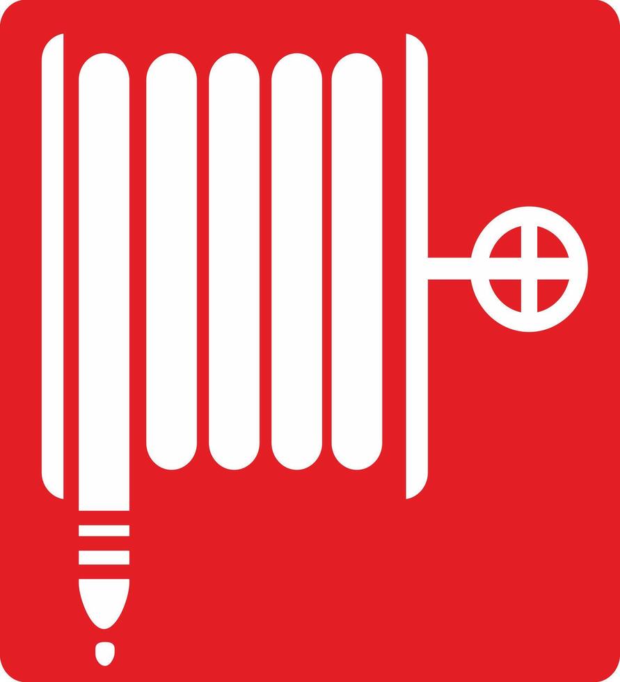signal white and red emergency fire, hose vector
