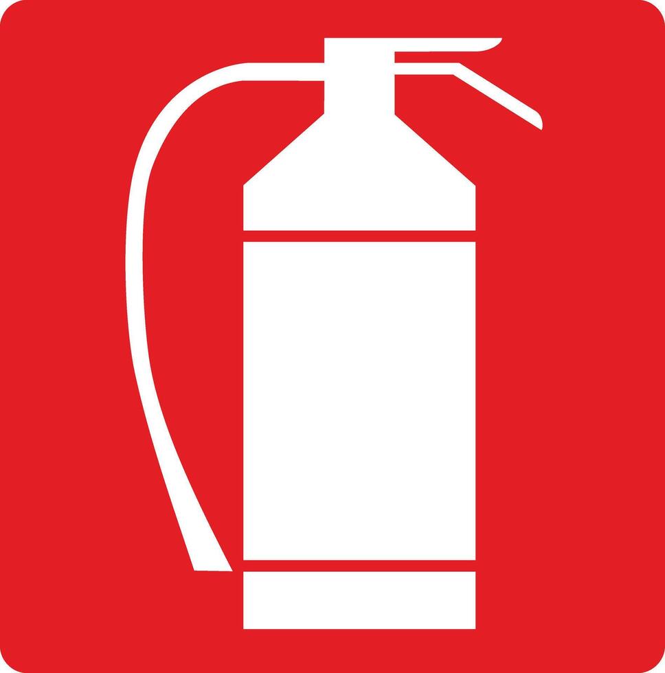 signal white and red emergency fire extinguisher vector