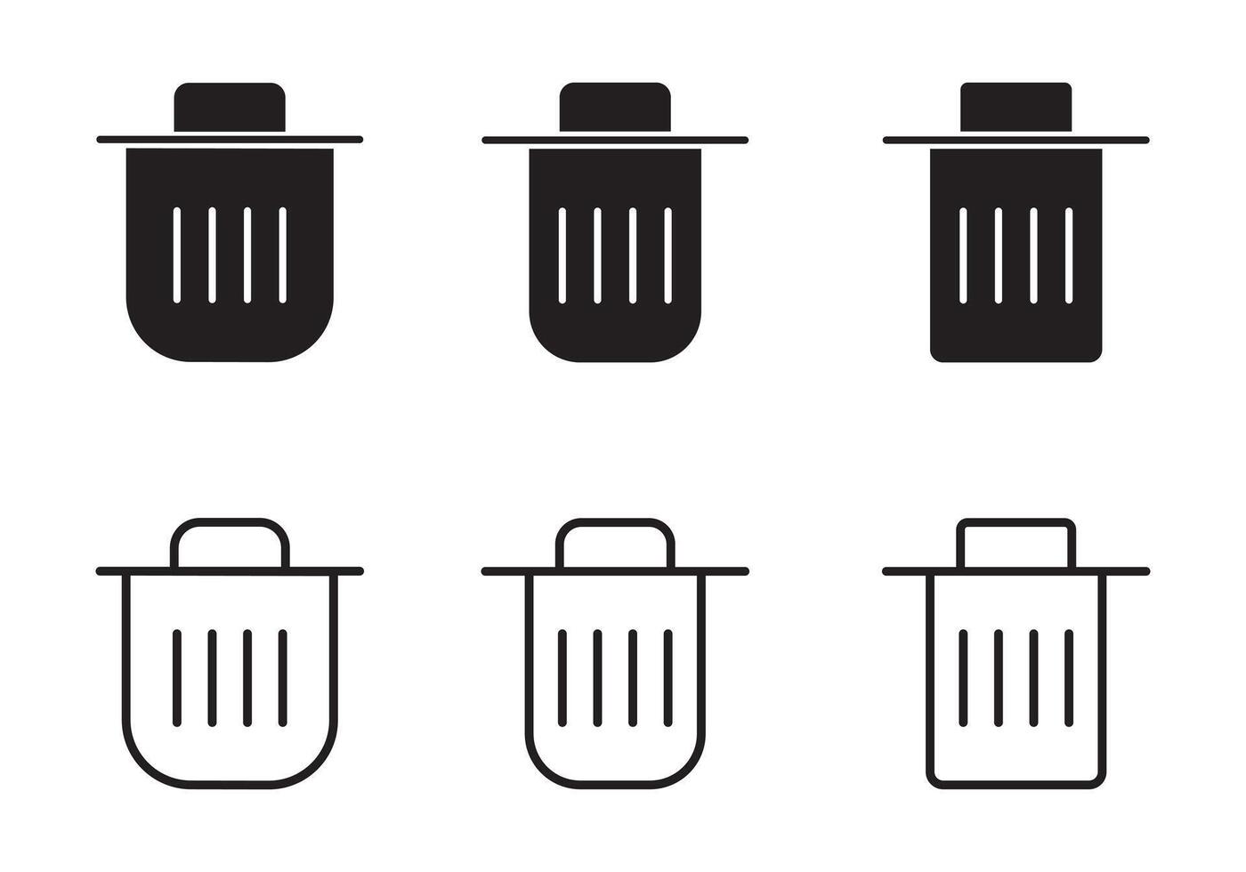 trash can icon in black feel and Thin Icons, Trash garbage can, bin waste , Suitable for Web Sites, Books, Cards, Apps. vector