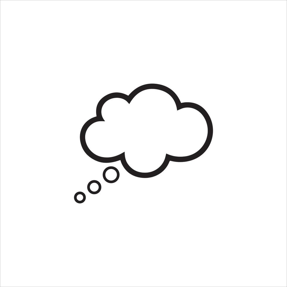 Thought bubble icon, black and white illustration vector