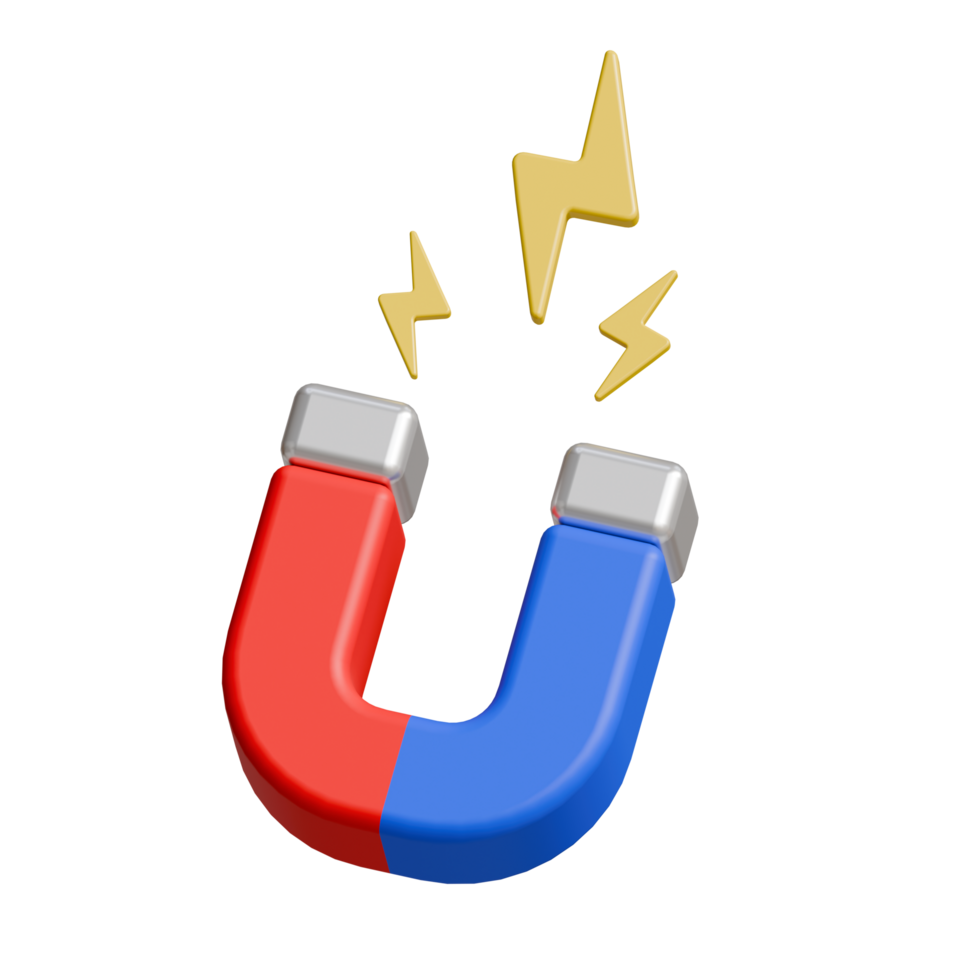 Magnet icon with lightning bolt png