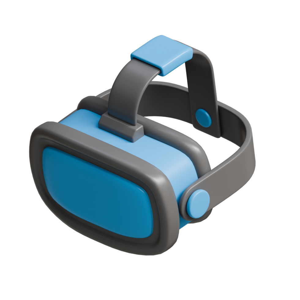 A blue and gray virtual reality headset png