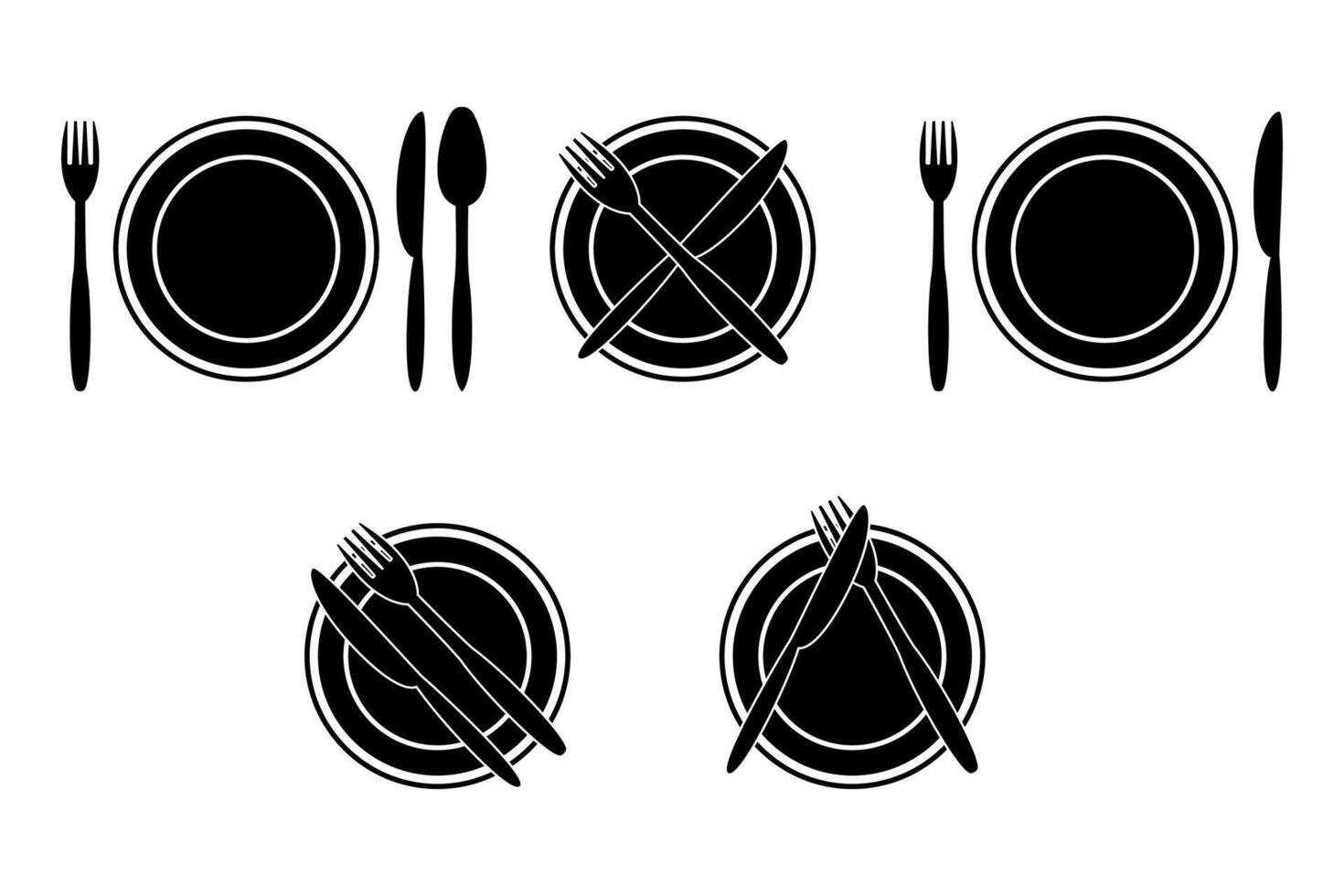 Formal dinner dish and cutlery simple design utensils illustration vector
