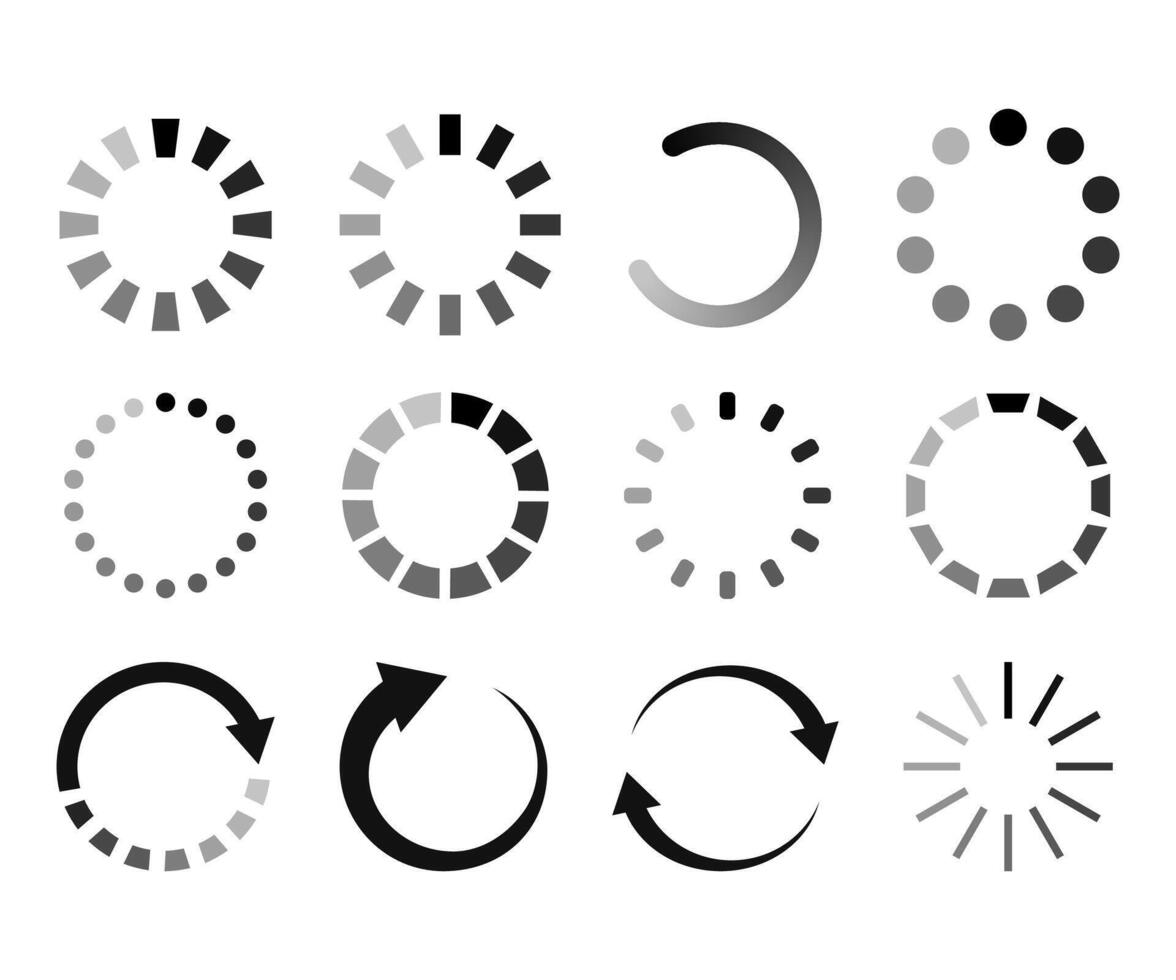 Set of Loading icons load bar process icon set illustration vector