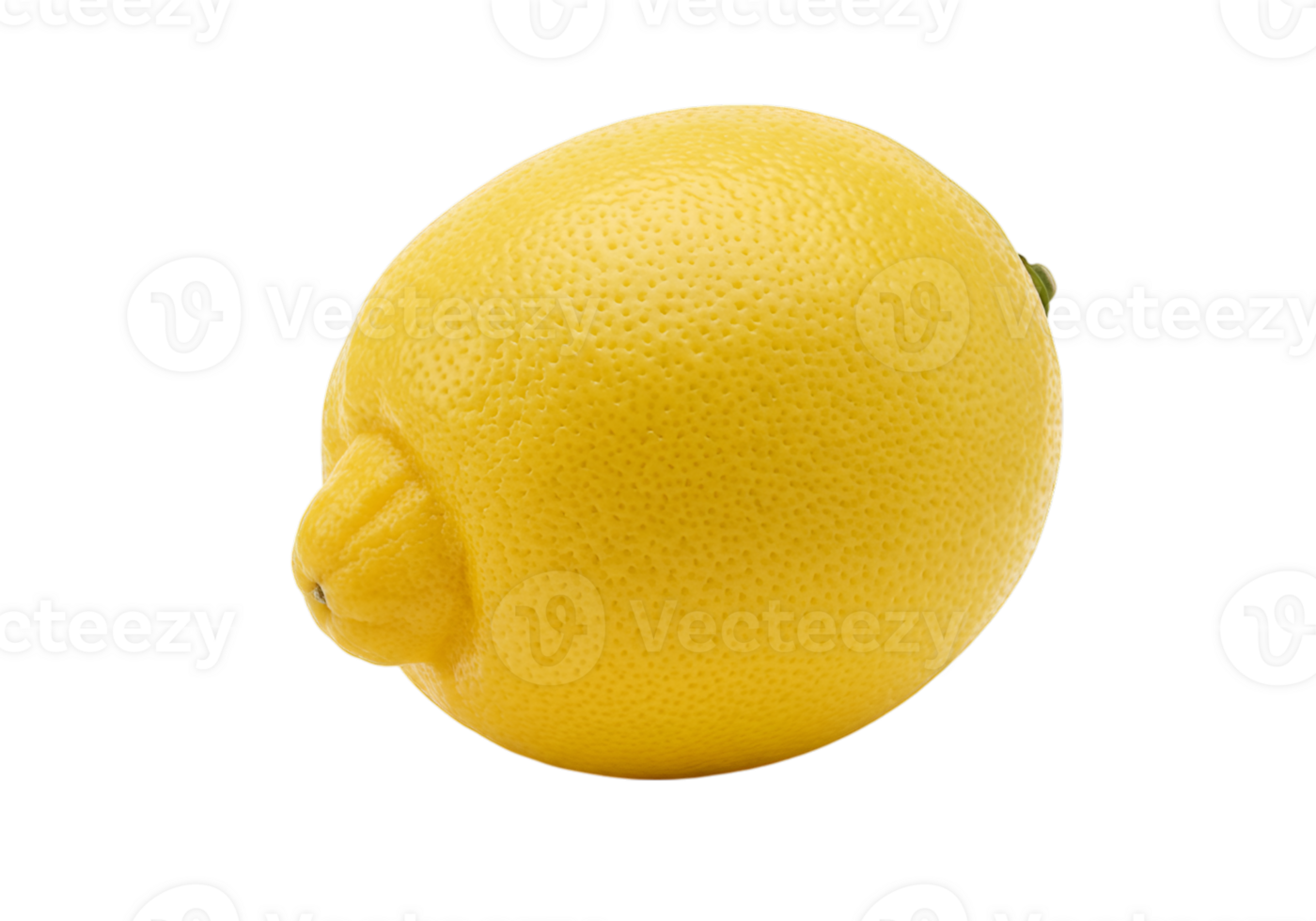 Close-up Studio Shot of a Vibrant Yellow Lemon Isolated on Transparent Background png