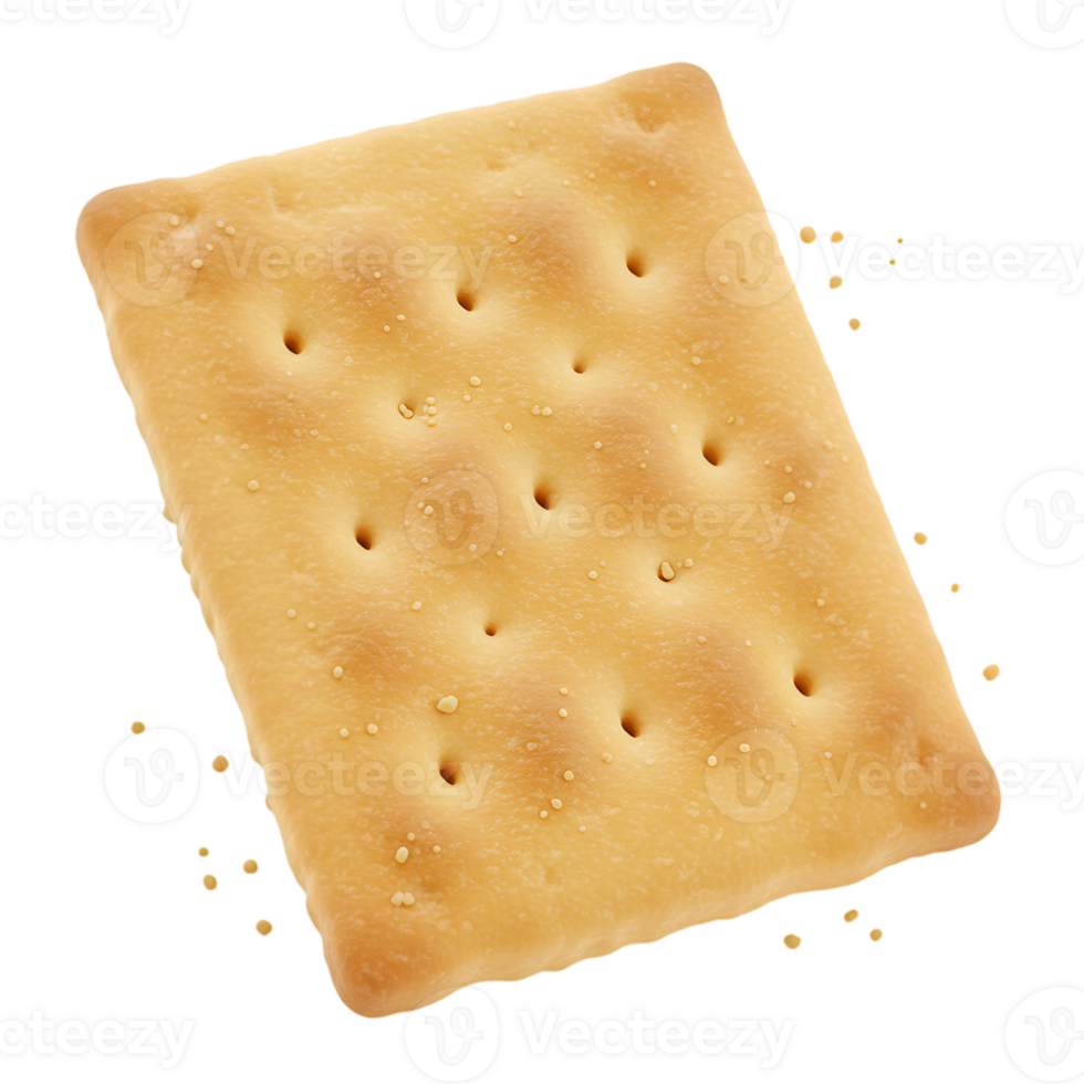 Delicious Single Cracker Isolated on Transparent Background for Snacking png
