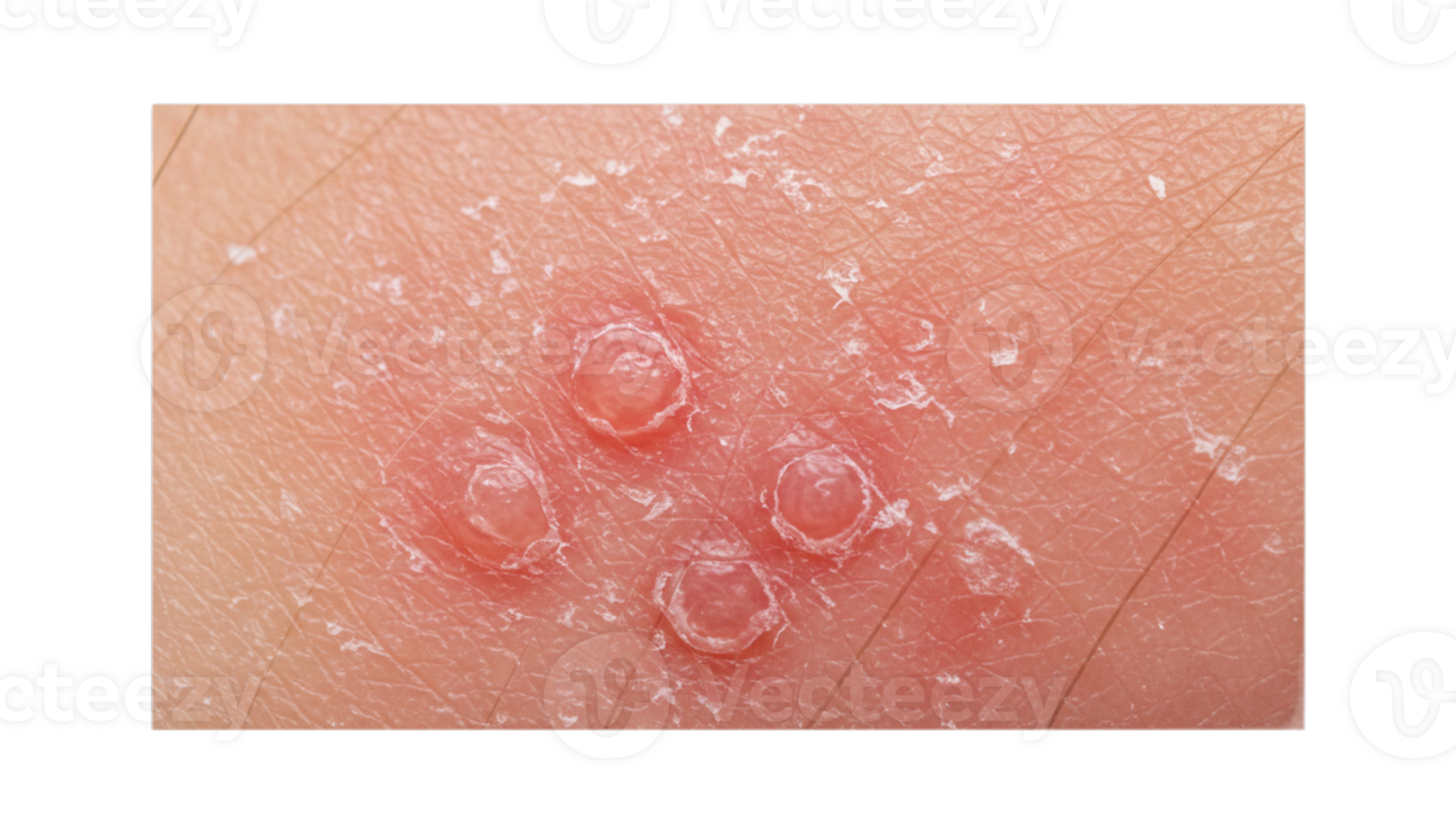 Close-up View of Human Skin Affected by Vesicular Skin Disease Featuring Blisters png