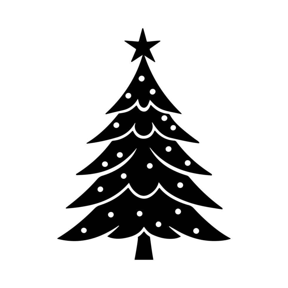 Minimalist christmas tree icon. vector