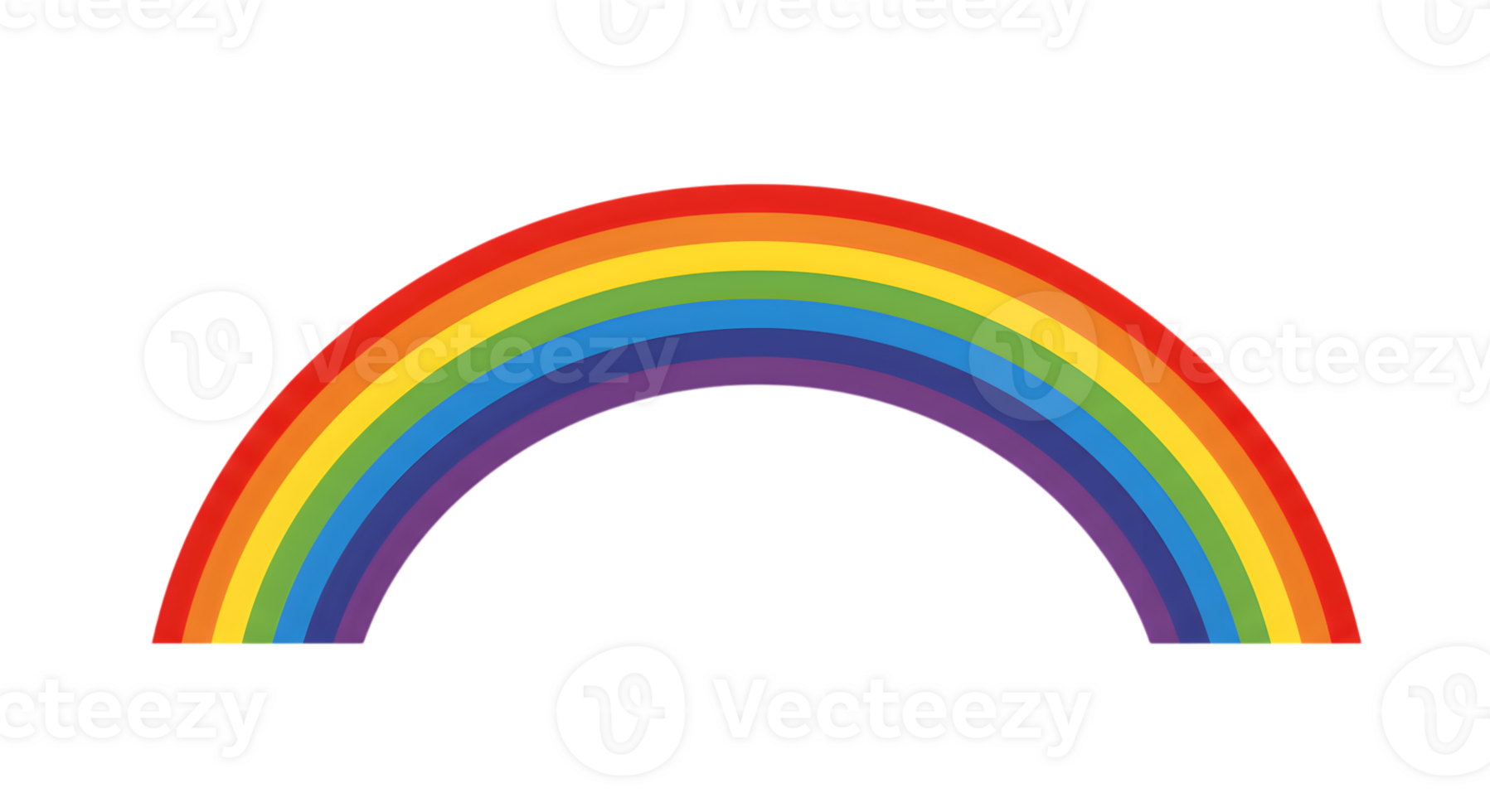 Vibrant rainbow arc with transparent background, perfect for digital design and overlay applications, evoking hope and positivity png