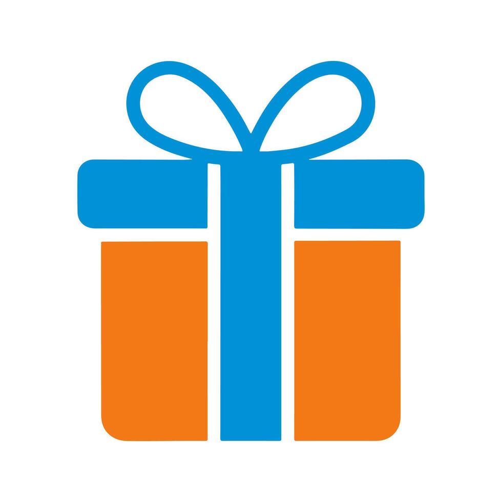 Minimalist colored gift box icon. vector