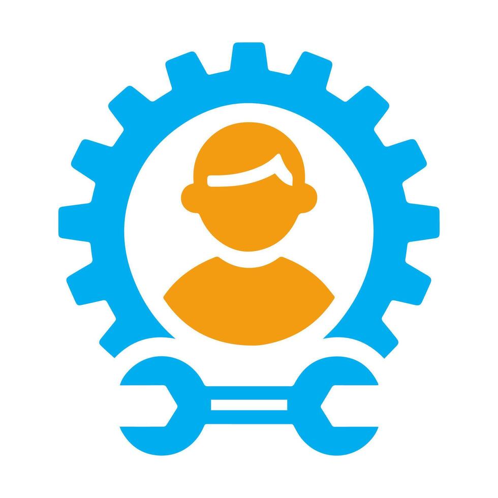 Gear with man icon. vector