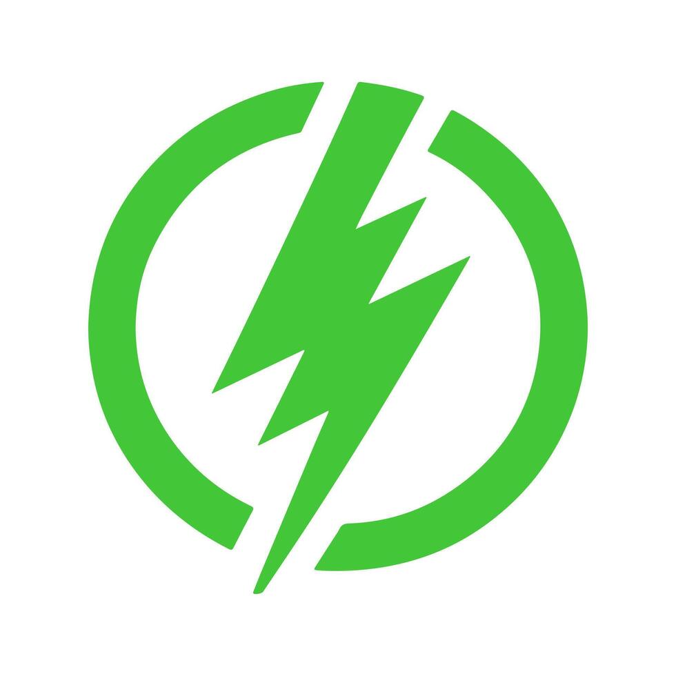 Lightning bolt symbol on a white background. vector