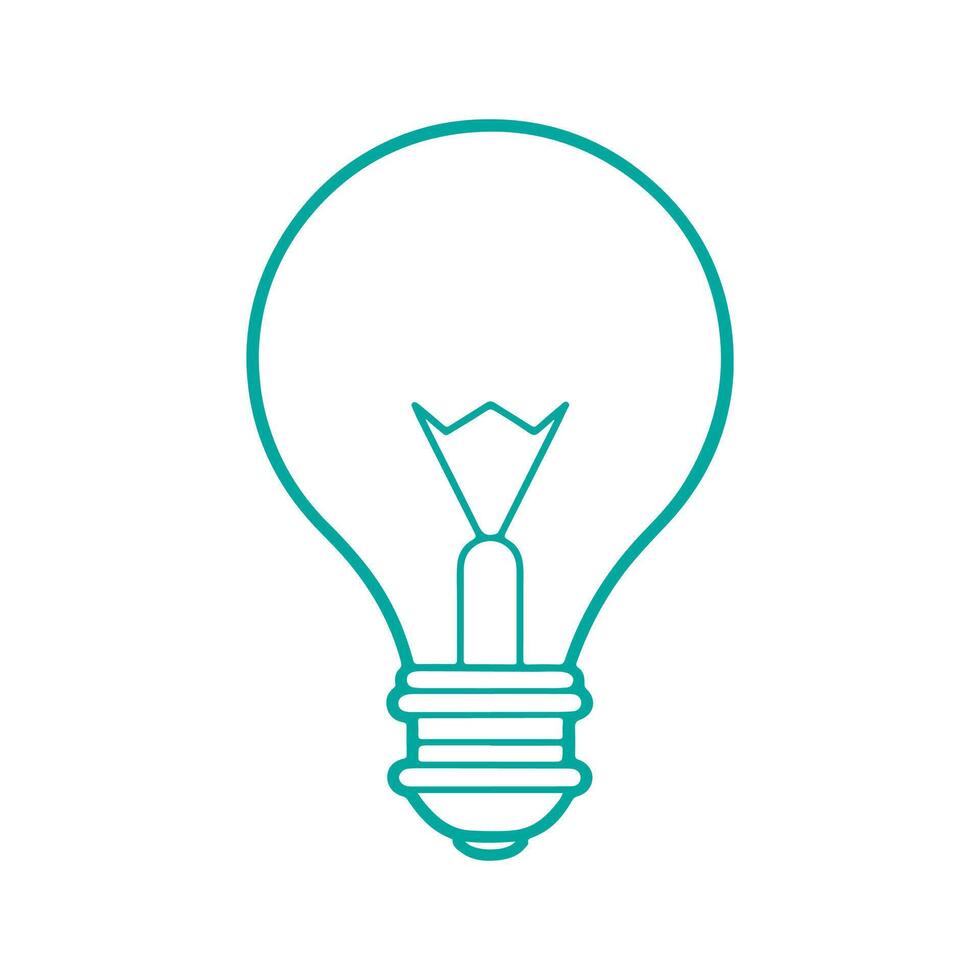 Light bulb with a clear outline on a white background. vector