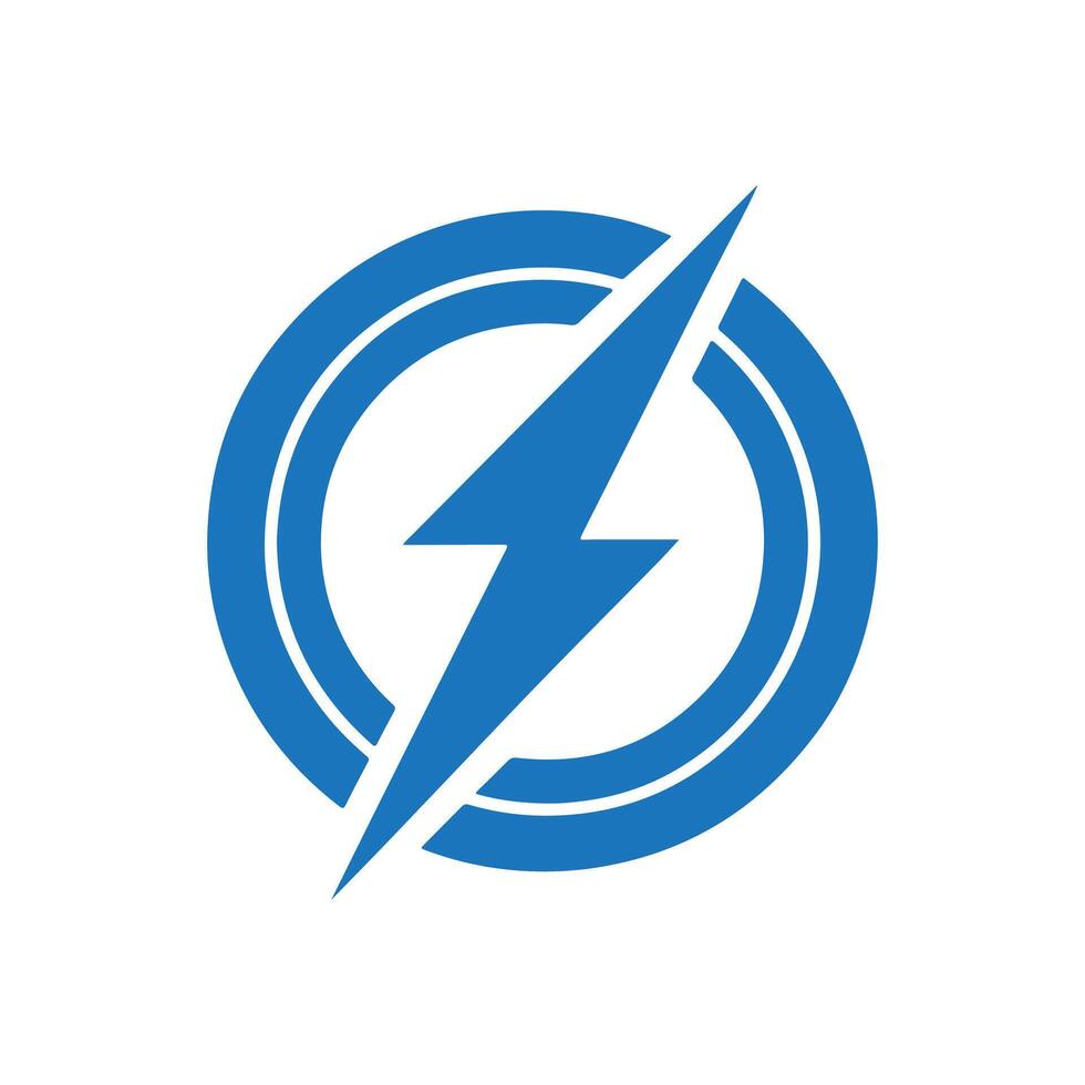 Colored power lightning logo icon. vector